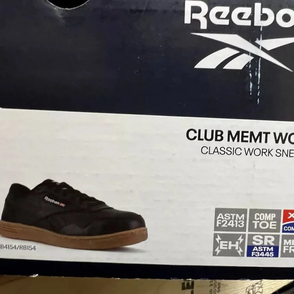 Reebok Mens Club Memt Work Sneaker Black Size 7.5 M